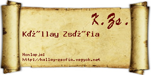 Kállay Zsófia névjegykártya